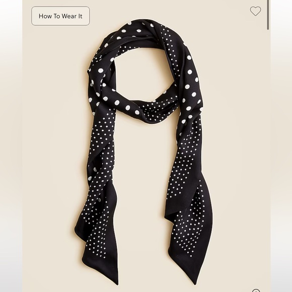 J.Crew Printed Silk Scarf Double Dot - Picture 1 of 3
